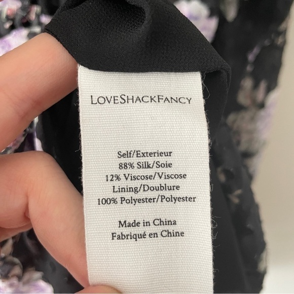 LOVESHACKFANCY Kaia Mini Dress Floral Long Sleeve XS - Picture 6 of 14